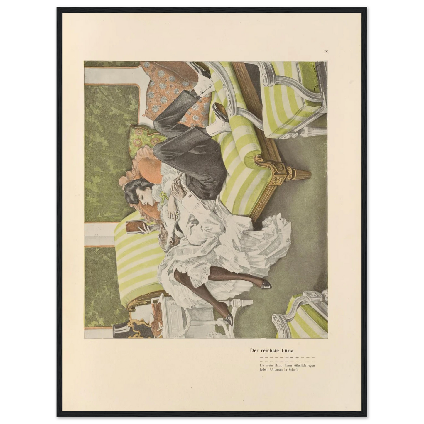 Der reichste Furst (1908) Art Print | Ferdinand Freiherr von Reznicek - Framed Poster - 30x40 cm / 12x16″ - Black frame