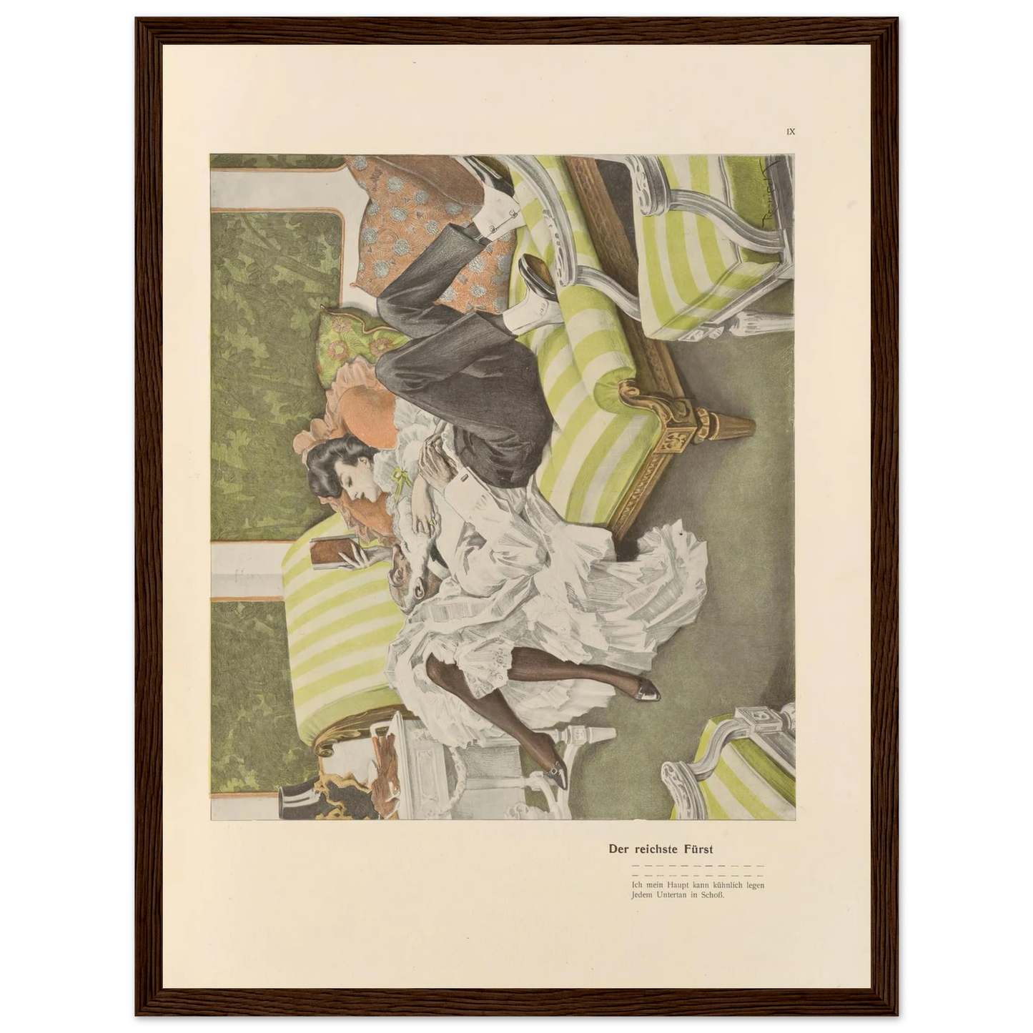 Der reichste Furst (1908) Art Print | Ferdinand Freiherr von Reznicek - Framed Poster - 30x40 cm / 12x16″ - Black frame
