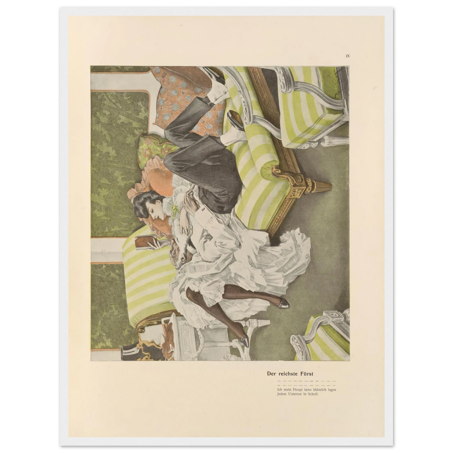 Der reichste Furst (1908) Art Print | Ferdinand Freiherr von Reznicek - Framed Poster - 30x40 cm / 12x16″ - Black frame