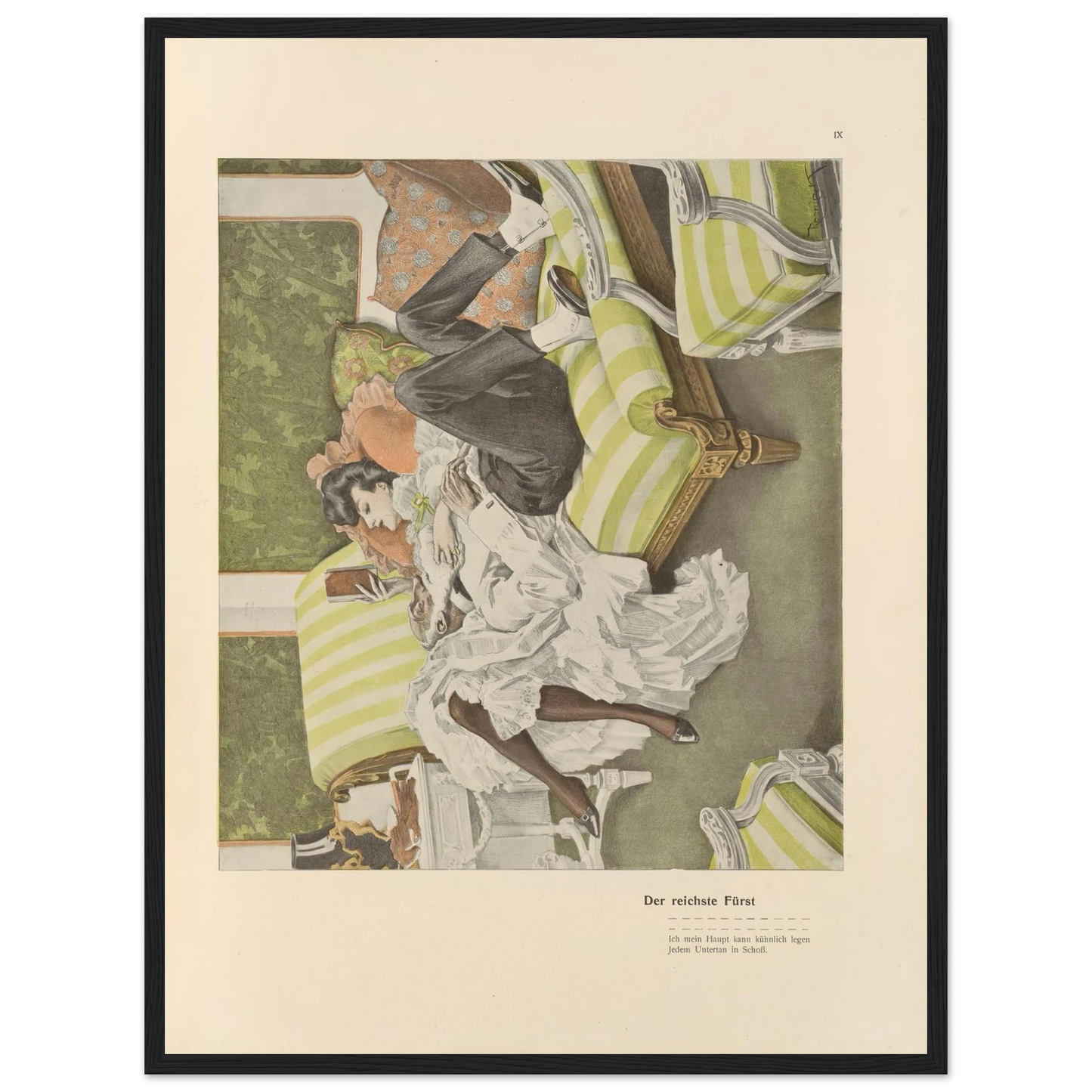 Der reichste Furst (1908) Art Print | Ferdinand Freiherr von Reznicek - Framed Poster - 30x40 cm / 12x16″ - Black frame