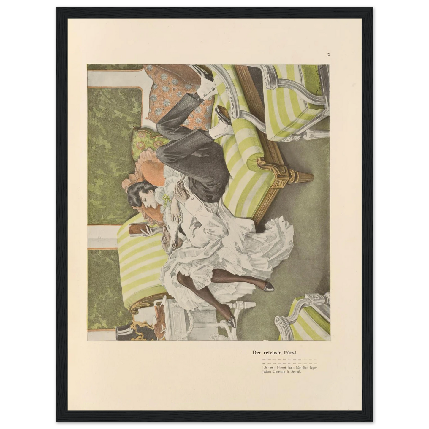 Der reichste Furst (1908) Art Print | Ferdinand Freiherr von Reznicek - Framed Poster - 30x40 cm / 12x16″ - Black frame