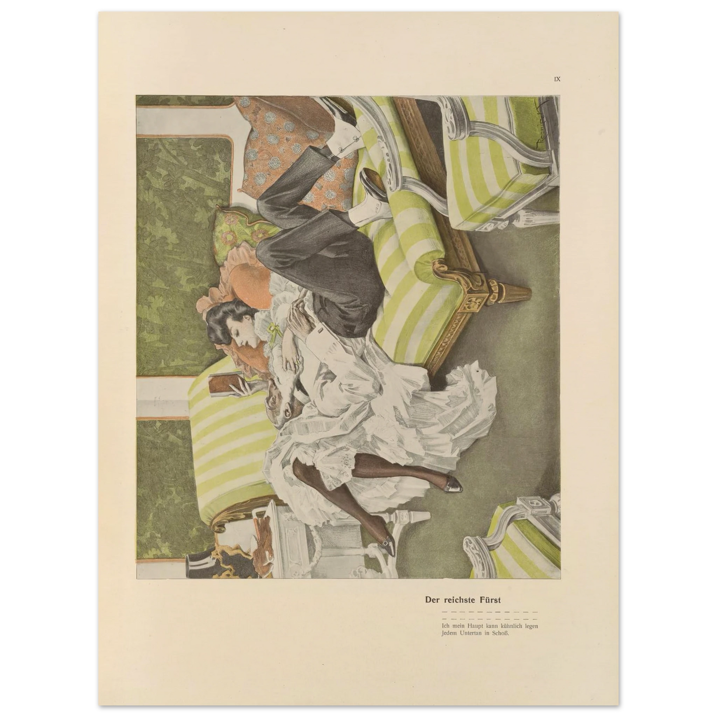 Der reichste Furst (1908) Art Print | Ferdinand Freiherr von Reznicek - Framed Poster - 30x40 cm / 12x16″ - Black frame