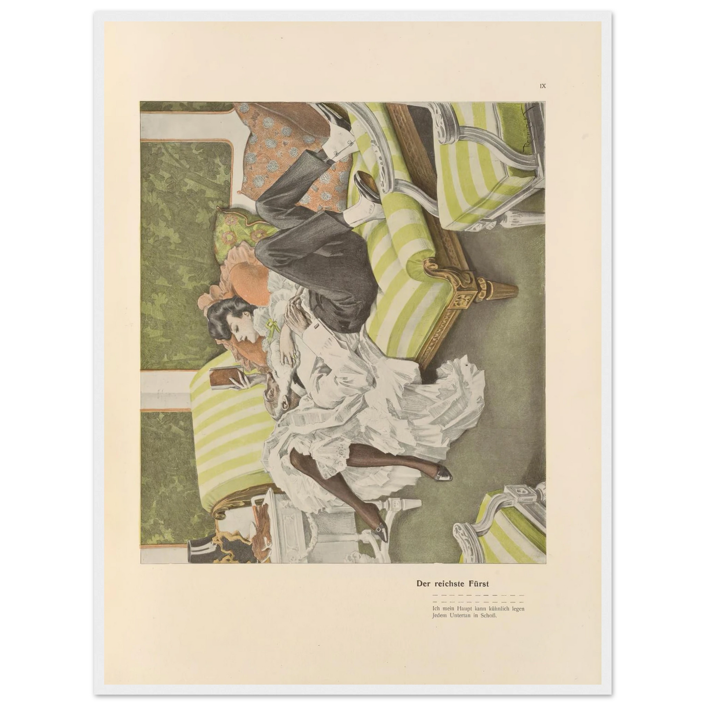 Der reichste Furst (1908) Art Print | Ferdinand Freiherr von Reznicek - Framed Poster - 30x40 cm / 12x16″ - Black frame