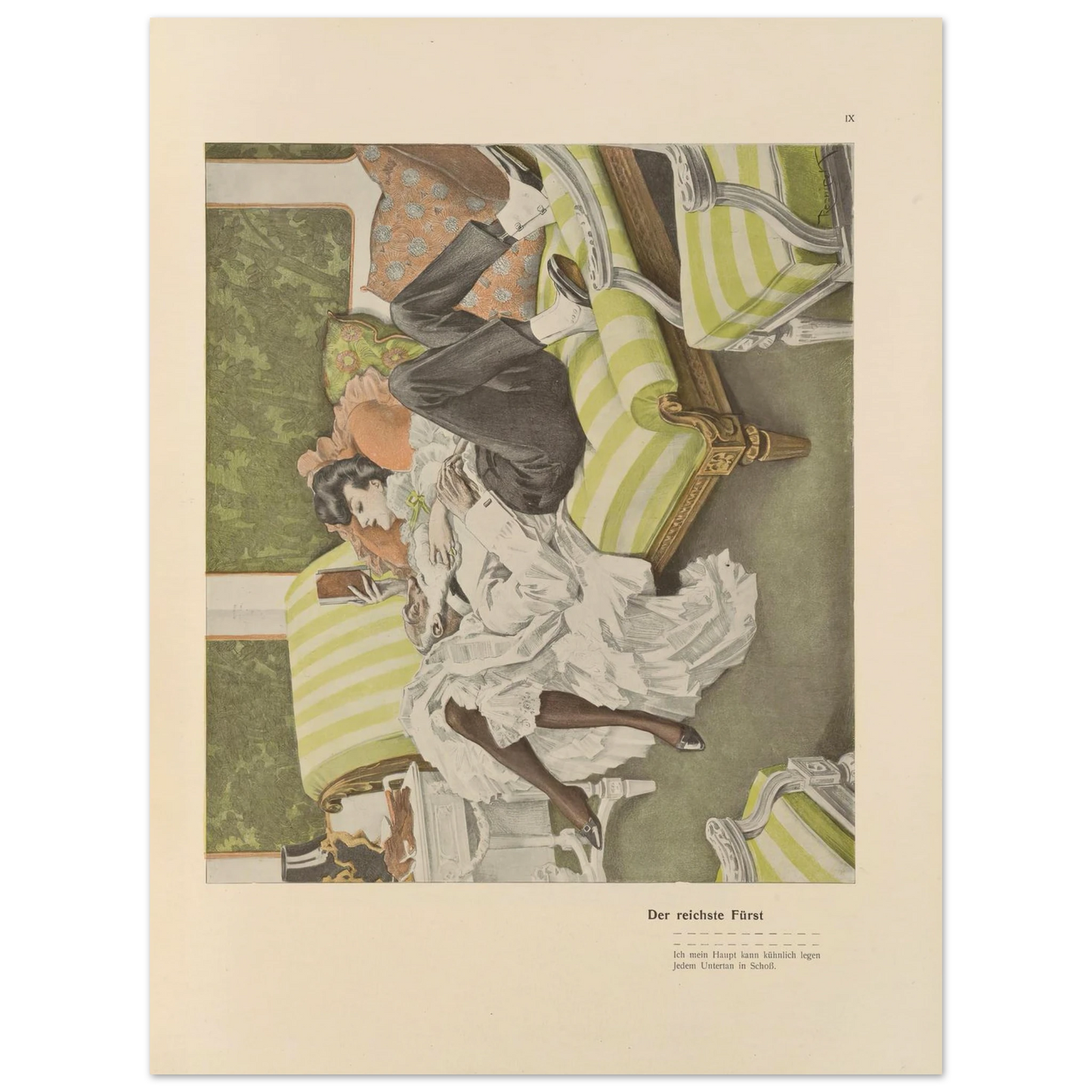 Der reichste Furst (1908) Art Print | Ferdinand Freiherr von Reznicek - Framed Poster - 30x40 cm / 12x16″ - Black frame