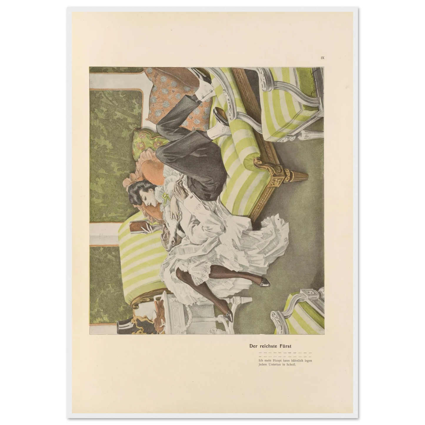 Der reichste Furst (1908) Art Print | Ferdinand Freiherr von Reznicek - Framed Poster - 30x40 cm / 12x16″ - Black frame