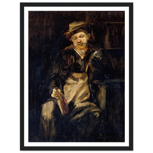 Der Trinker Art Print | Jozef Israels - Framed Poster - 30x40 cm / 12x16″ - Black frame
