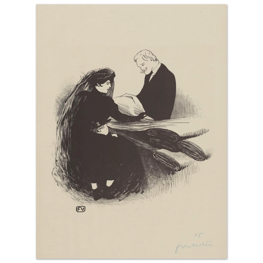 Dernière Nouveauté (1893) Art Print | Felix Vallotton - Framed Poster - 30x40 cm / 12x16″ - Black frame