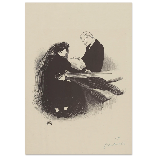 Dernière Nouveauté (1893) Art Print | Felix Vallotton - Framed Poster - 30x40 cm / 12x16″ - Black frame