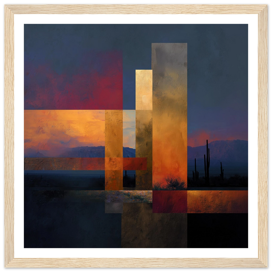 Desert Dusk Collage - Framed Poster - 30x30 cm / 12x12″ - Black frame