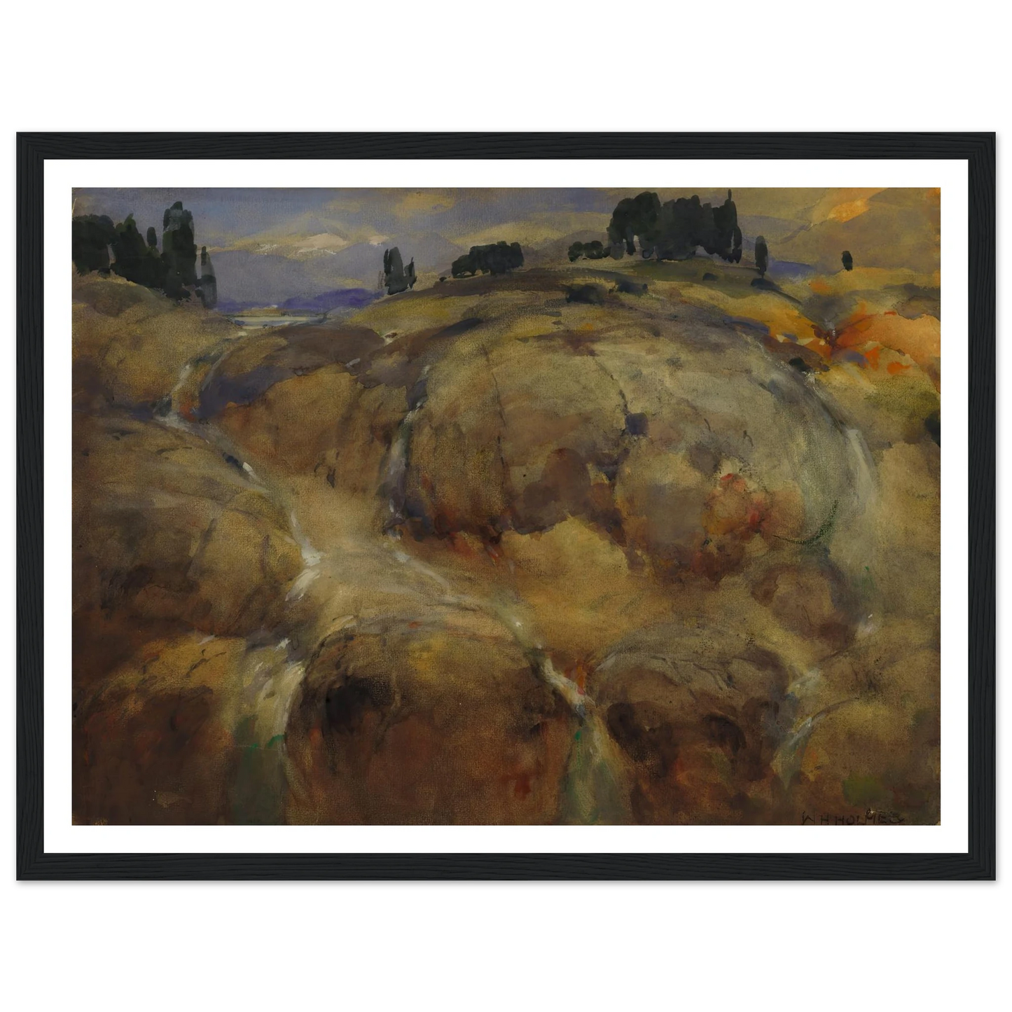 Deserted Bed Of A Glacier Art Print | William Henry Holmes - Framed Poster - 30x40 cm / 12x16″ - Black frame