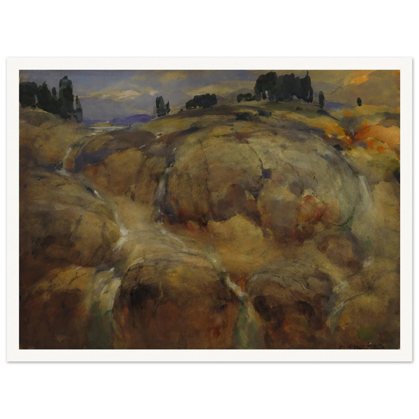 Deserted Bed Of A Glacier Art Print | William Henry Holmes - Framed Poster - 30x40 cm / 12x16″ - Black frame