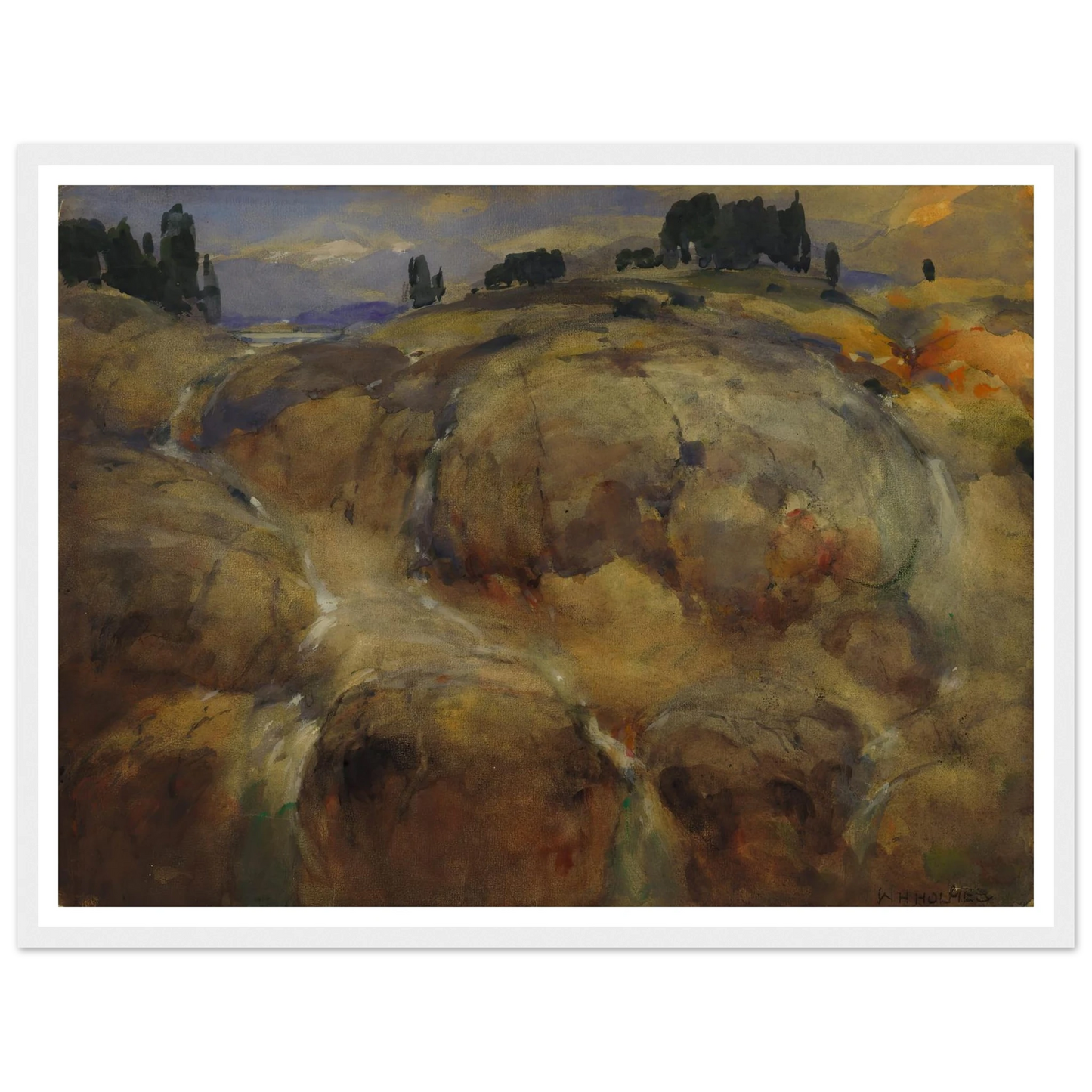 Deserted Bed Of A Glacier Art Print | William Henry Holmes - Framed Poster - 30x40 cm / 12x16″ - Black frame