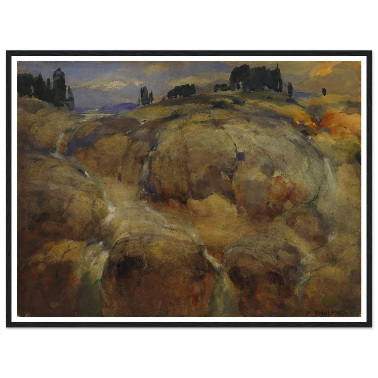 Deserted Bed Of A Glacier Art Print | William Henry Holmes - Framed Poster - 30x40 cm / 12x16″ - Black frame