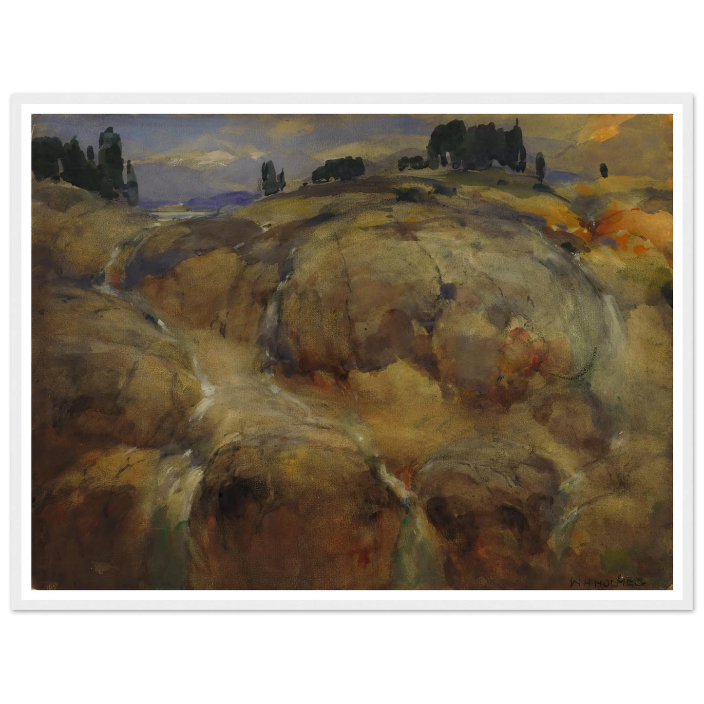 Deserted Bed Of A Glacier Art Print | William Henry Holmes - Framed Poster - 30x40 cm / 12x16″ - Black frame