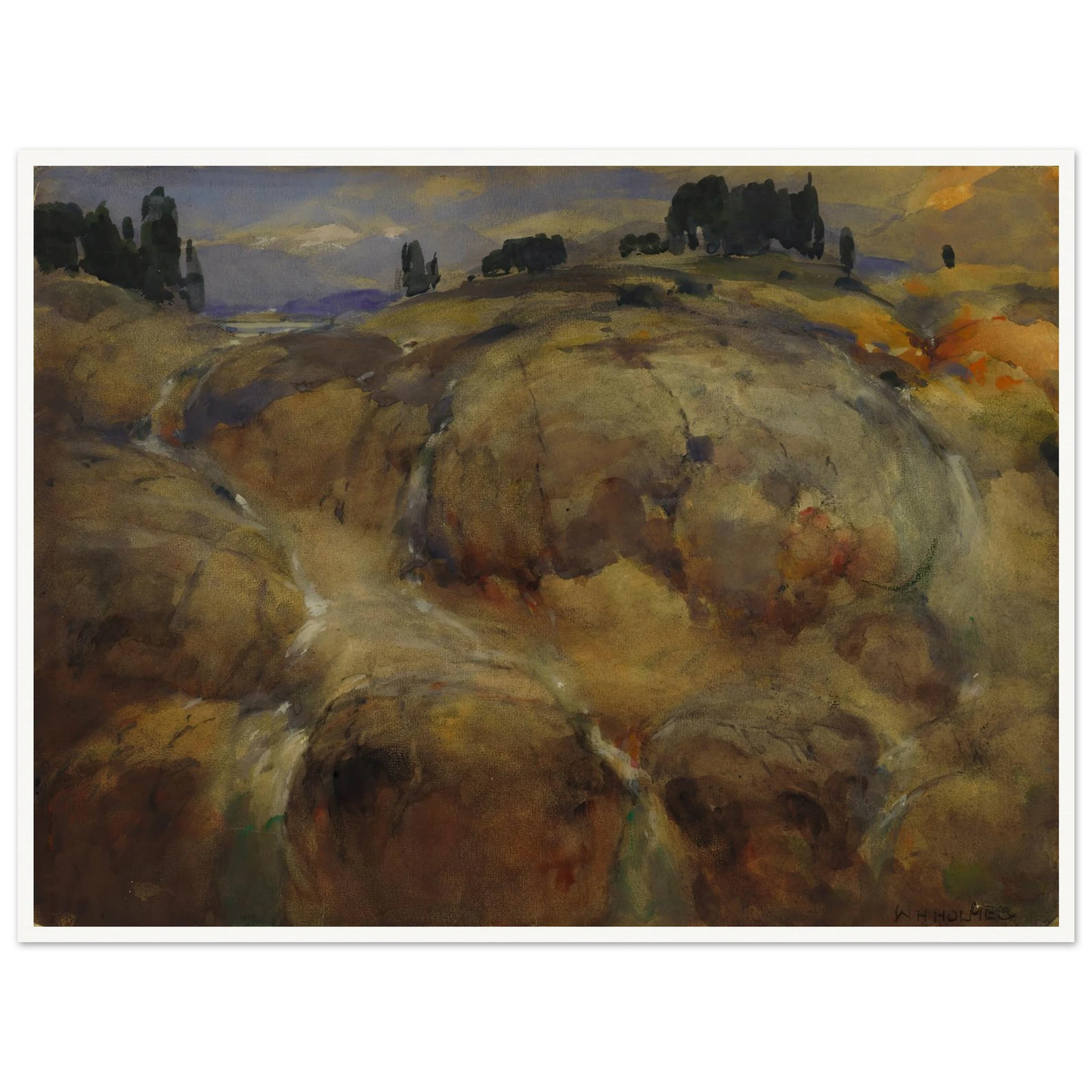 Deserted Bed Of A Glacier Art Print | William Henry Holmes - Framed Poster - 30x40 cm / 12x16″ - Black frame