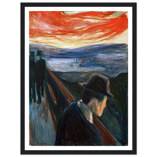 Despair (1892) Art Print | Edvard Munch - Framed Poster - 30x40 cm / 12x16″ - Black frame