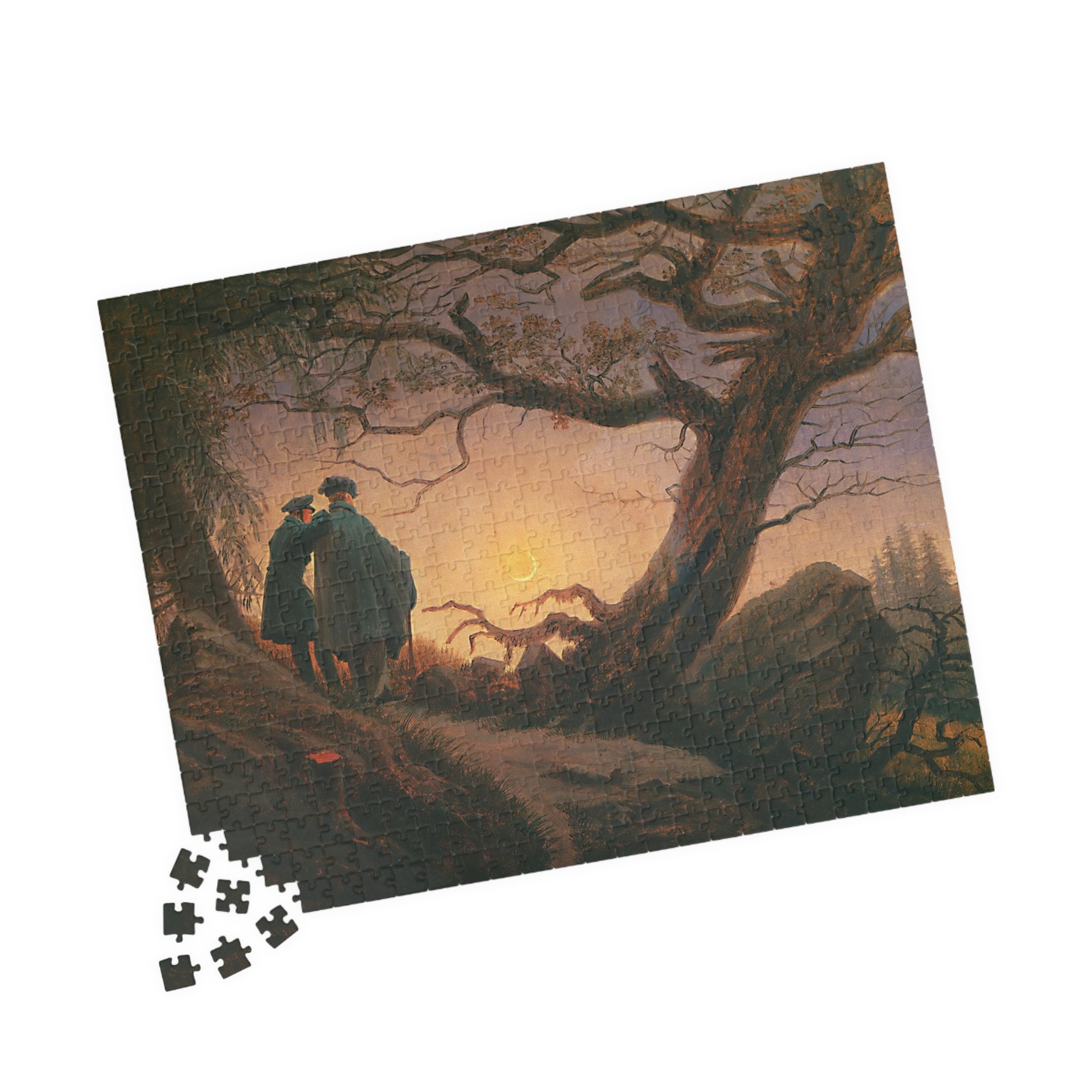 Deux Hommes contemplant la Lune Puzzle | Caspar David Friedrich - - 252 pcs (Horizontal) - 