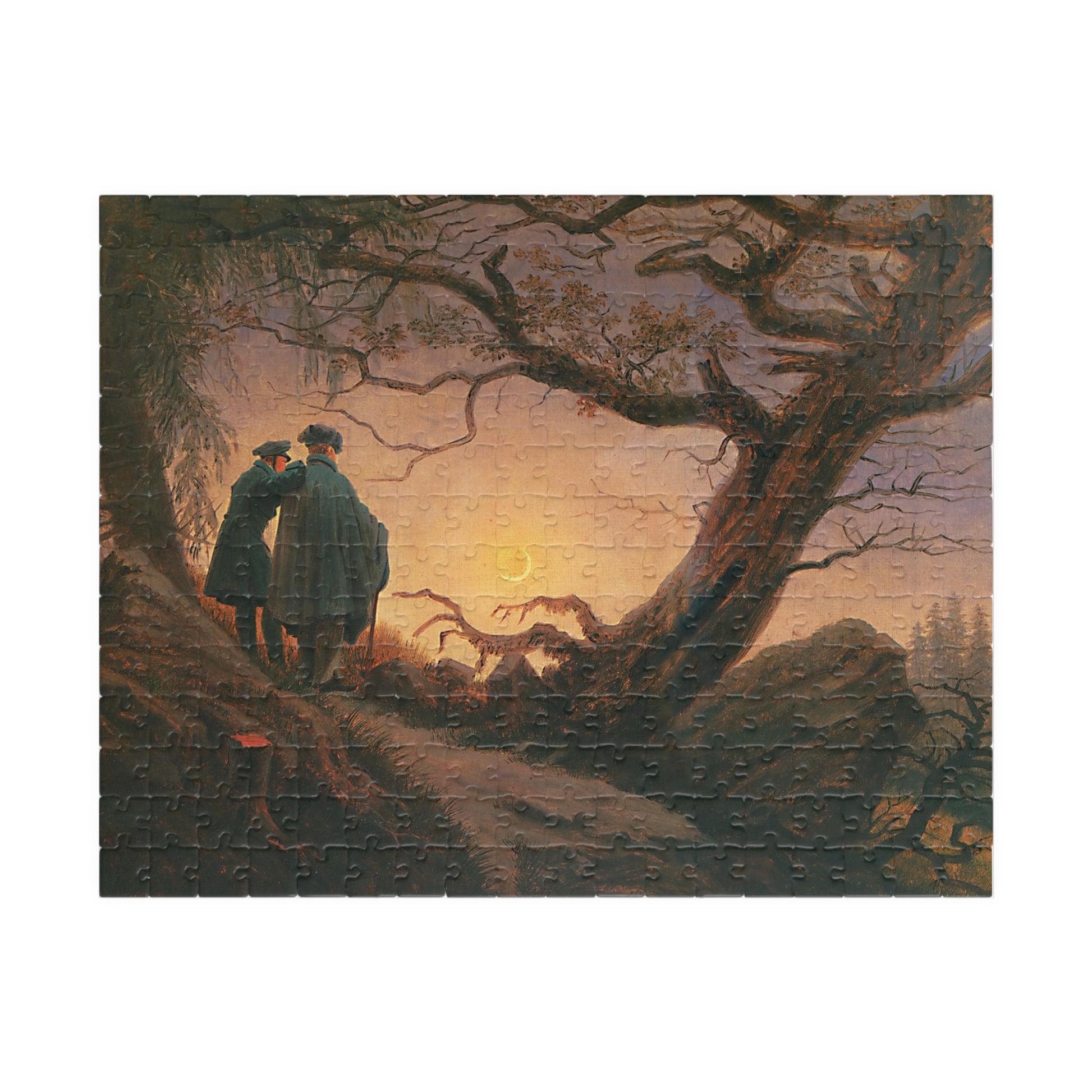 Deux Hommes contemplant la Lune Puzzle | Caspar David Friedrich - - 252 pcs (Horizontal) - 