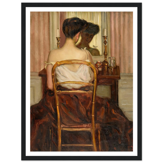 Devant la glace (1903) Art Print | Frederick Carl Frieseke - Framed Poster - 30x40 cm / 12x16″ - Black frame
