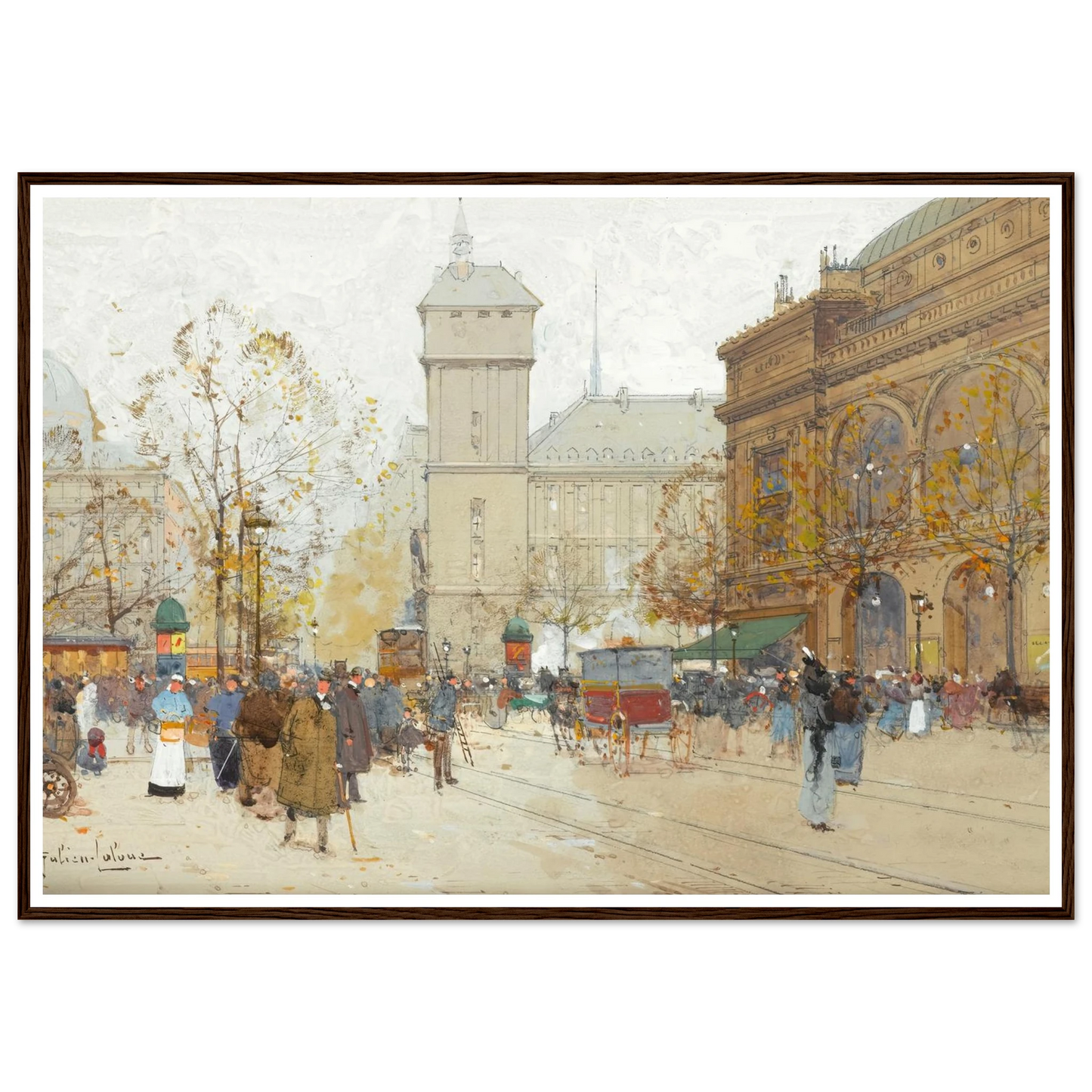 La Place Du Chatelet Art Print | Eugene Galien Laloue-Quipham Collections