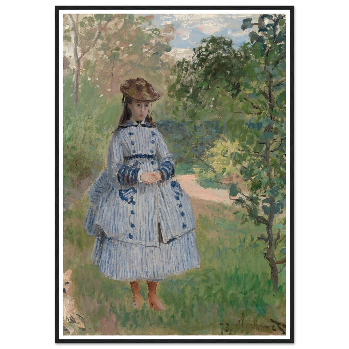Girl with Dog (1873) Art Print | Claude Monet-Quipham Collections