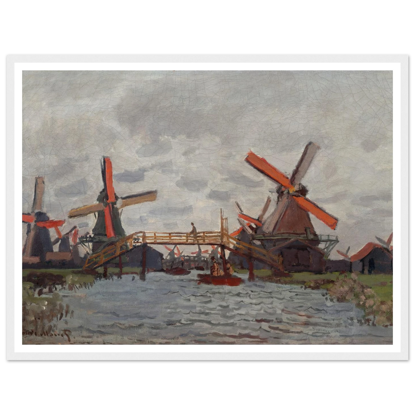Mills at Westzijderveld near Zaandam (1871) Art Print | Claude Monet-Quipham Collections