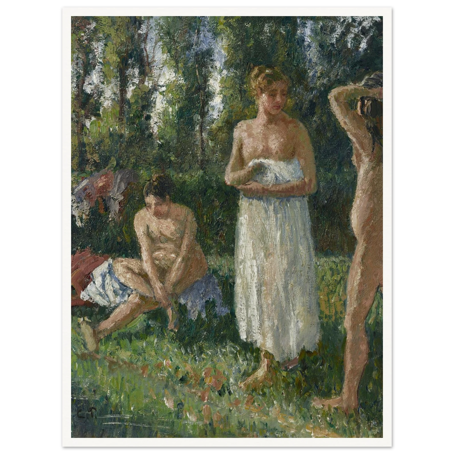 Baigneuses (circa 1895) Art Print | Camille Pissarro-Quipham Collections