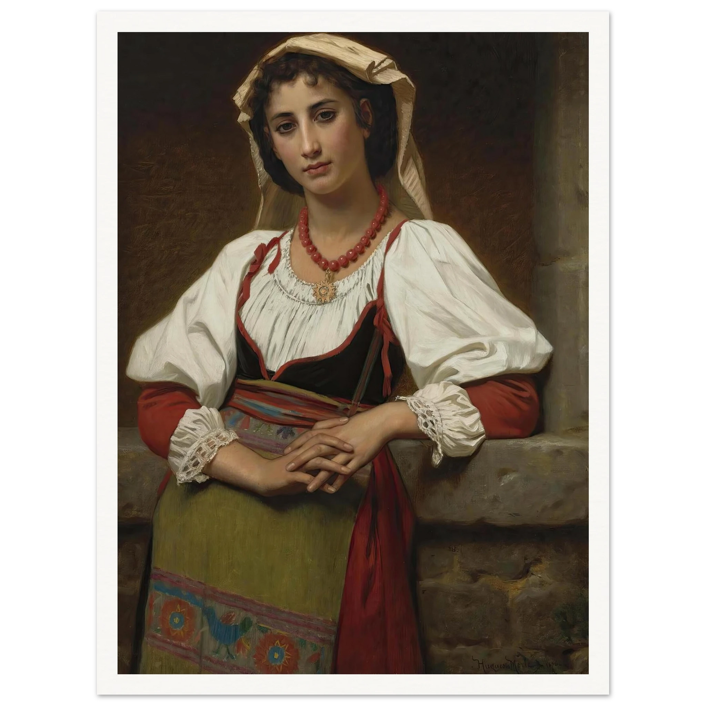 The Neapolitan Girl (1876) Art Print | Hugues Merle-Quipham Collections