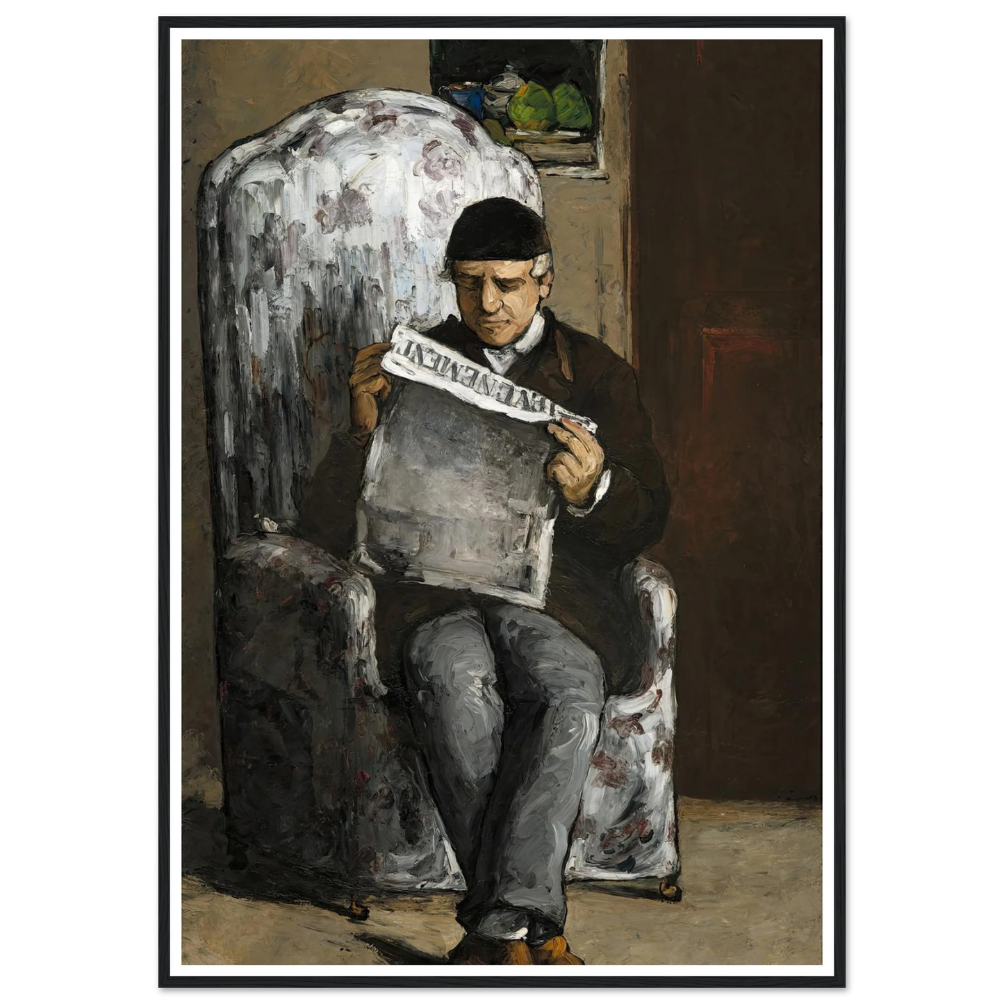 The Artist’s Father,Reading L’Événement (1866) Art Print | Paul Cezanne-Quipham Collections
