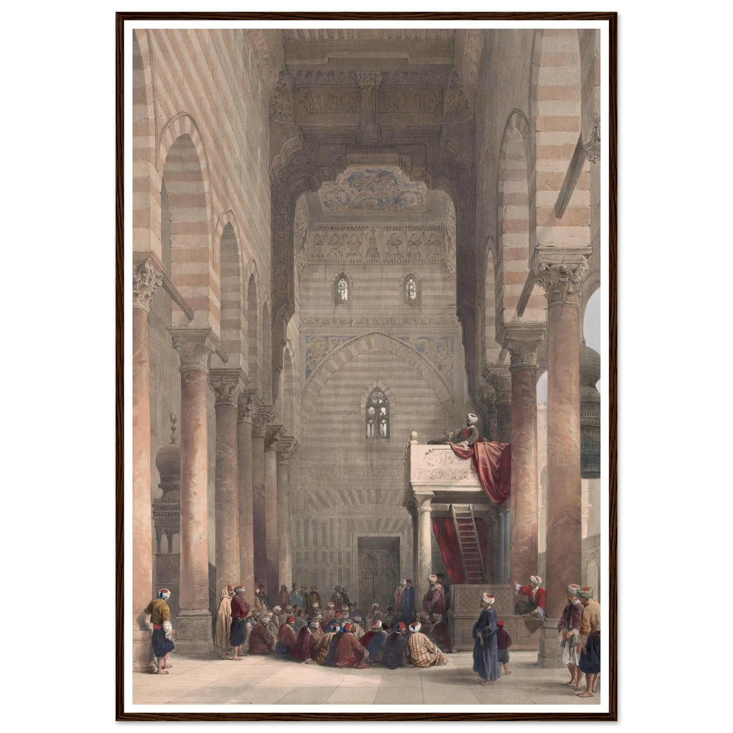 Interior of the mosque of the Metwalys [Metwalis]. (1846-1849) Art Print | David Roberts-Quipham Collections