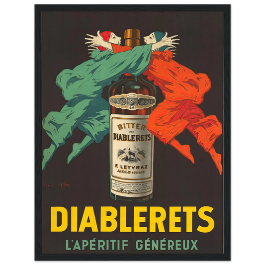 Diablerets – L’Apéritif Généreux (circa 1920) Art Print | Jean Dylen - Framed Poster - 30x40 cm / 12x16″ - Black frame