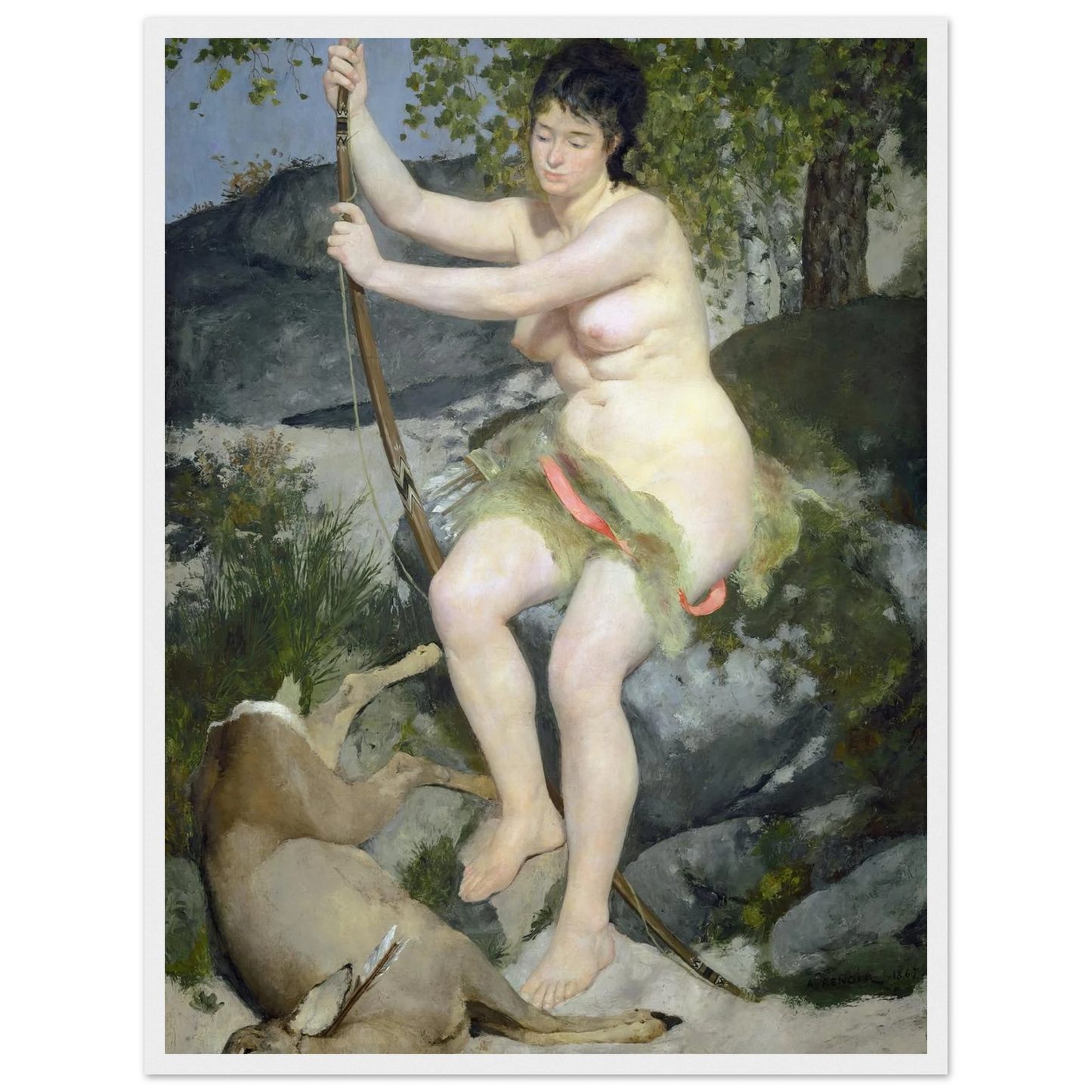 Diana (1867) Art Print | Pierre Auguste Renoir - Framed Poster - 30x40 cm / 12x16″ - Black frame