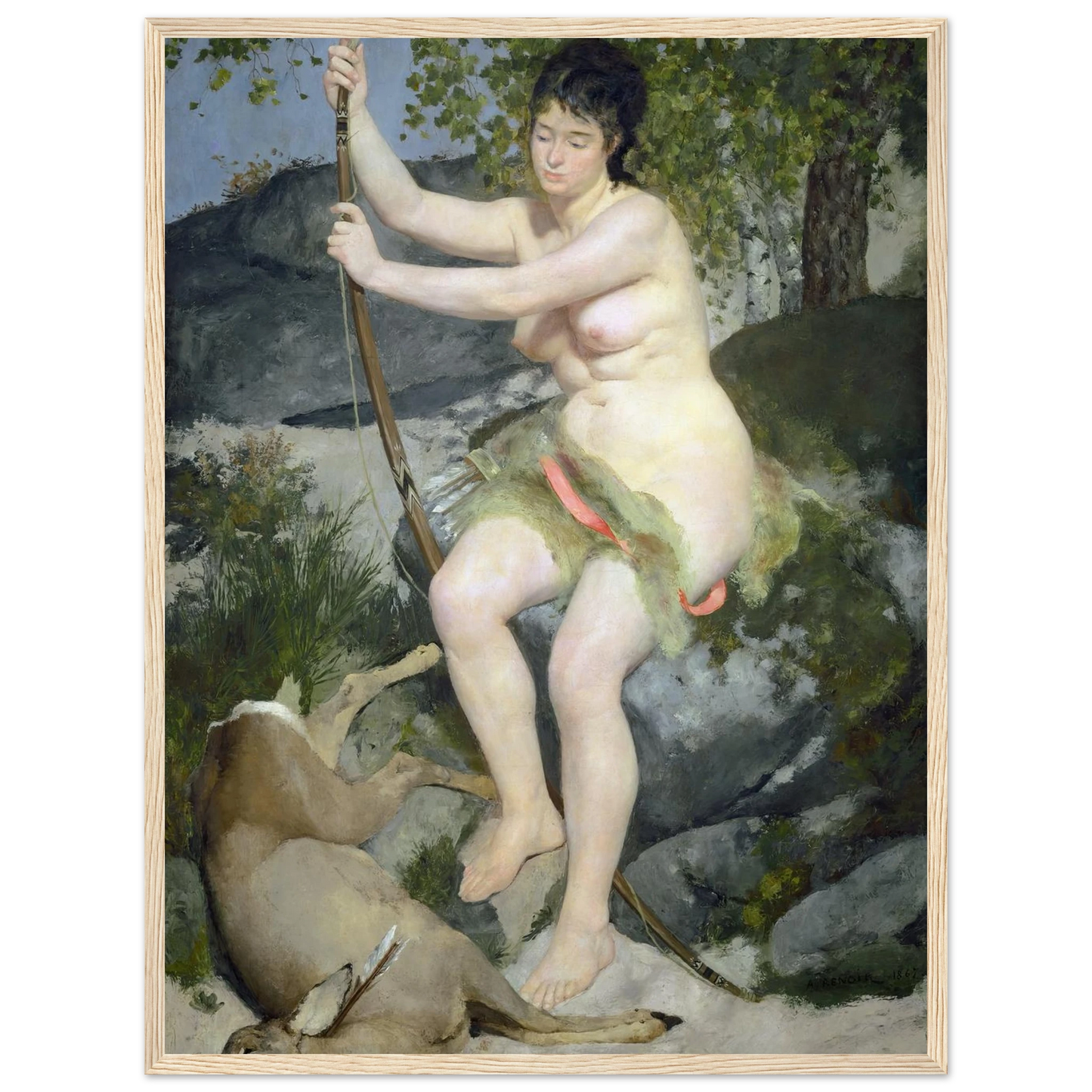 Diana (1867) Art Print | Pierre Auguste Renoir - Framed Poster - 30x40 cm / 12x16″ - Black frame