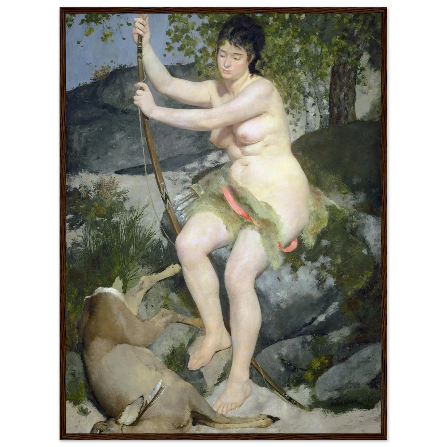 Diana (1867) Art Print | Pierre Auguste Renoir - Framed Poster - 30x40 cm / 12x16″ - Black frame