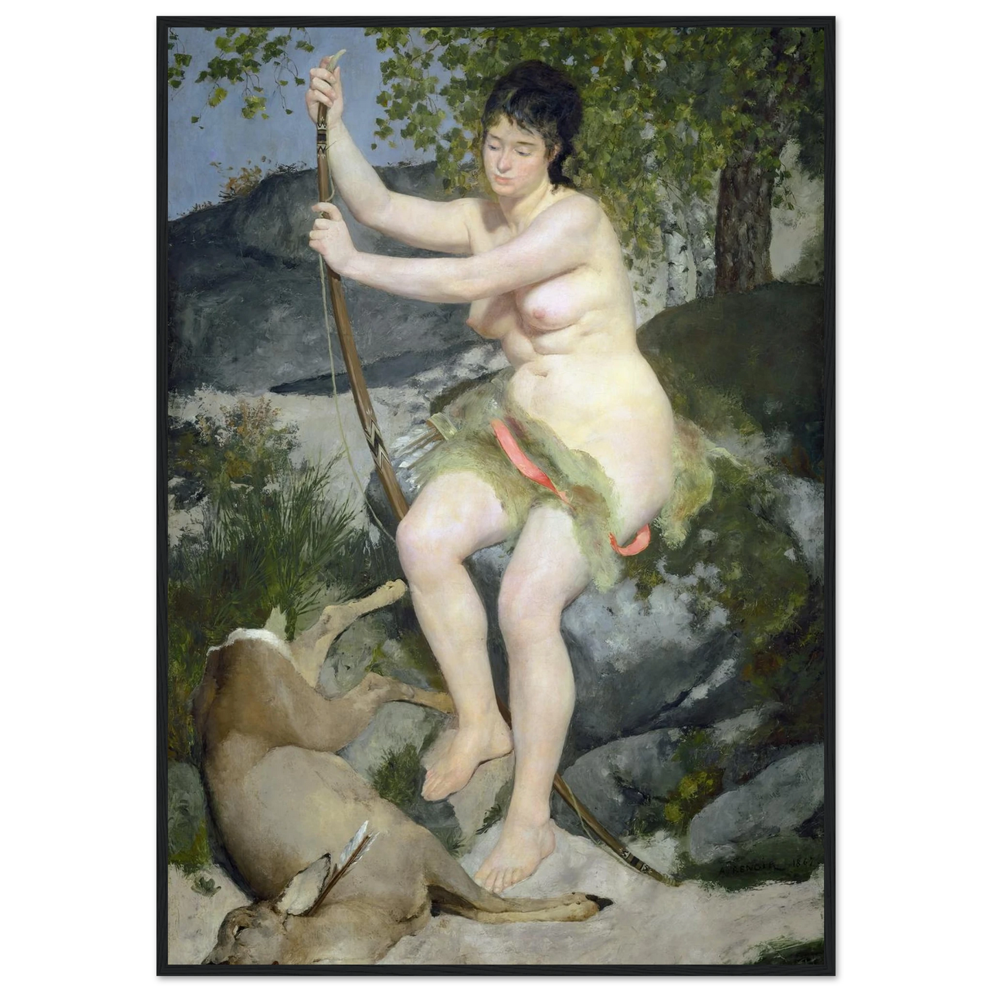 Diana (1867) Art Print | Pierre Auguste Renoir - Framed Poster - 30x40 cm / 12x16″ - Black frame