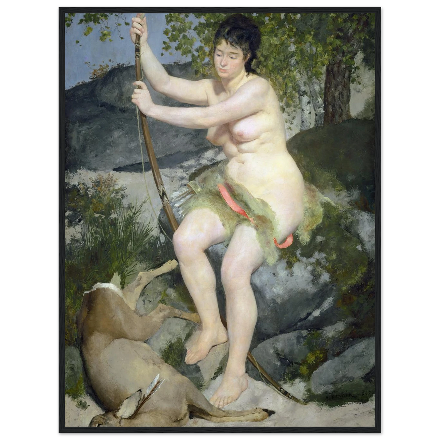 Diana (1867) Art Print | Pierre Auguste Renoir - Framed Poster - 30x40 cm / 12x16″ - Black frame