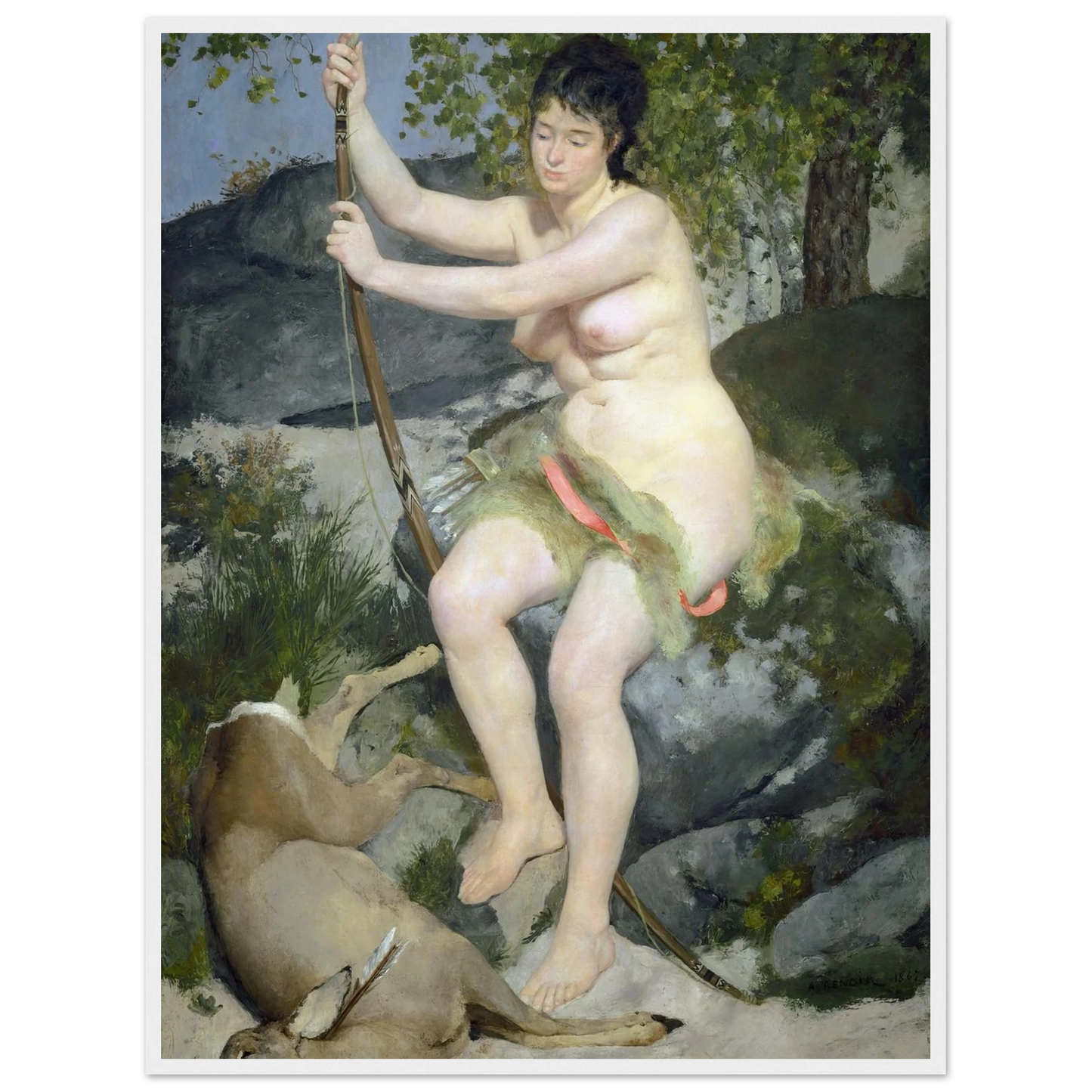 Diana (1867) Art Print | Pierre Auguste Renoir - Framed Poster - 30x40 cm / 12x16″ - Black frame