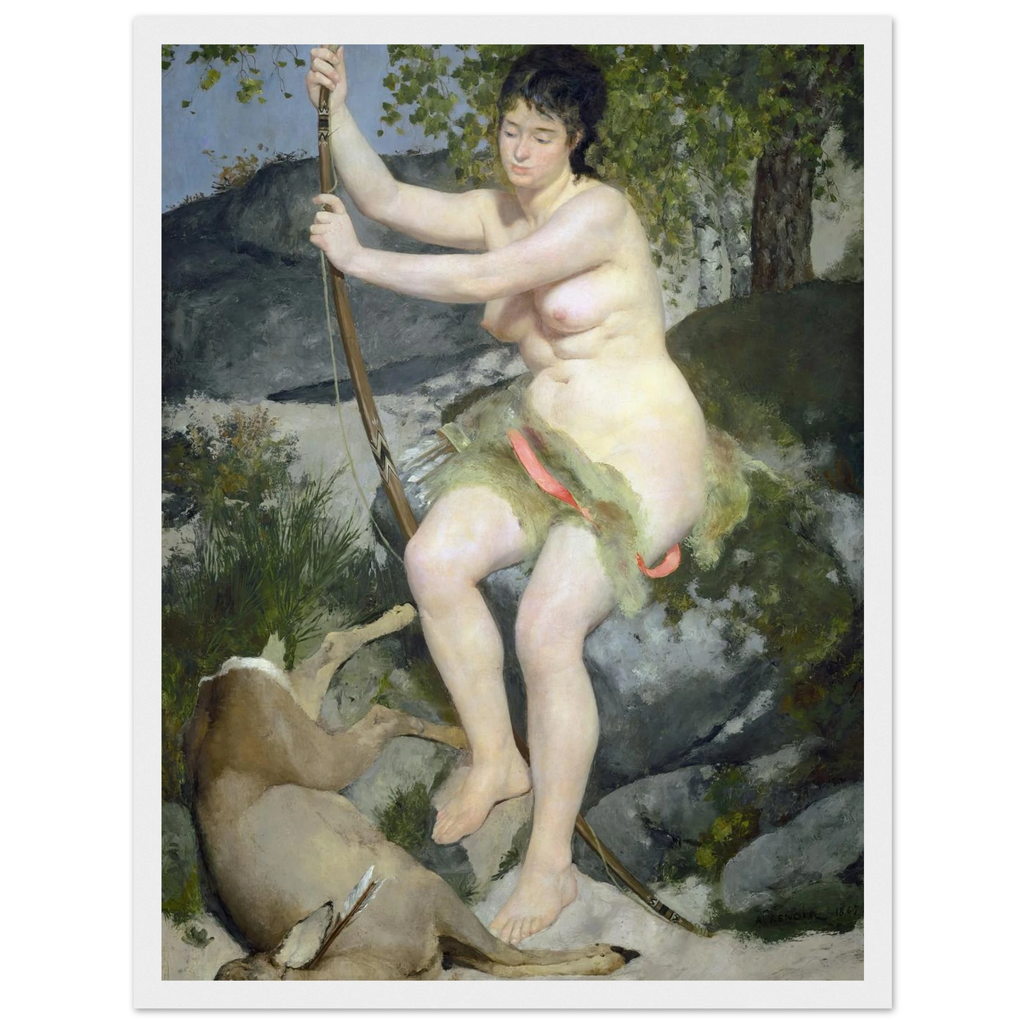 Diana (1867) Art Print | Pierre Auguste Renoir - Framed Poster - 30x40 cm / 12x16″ - Black frame