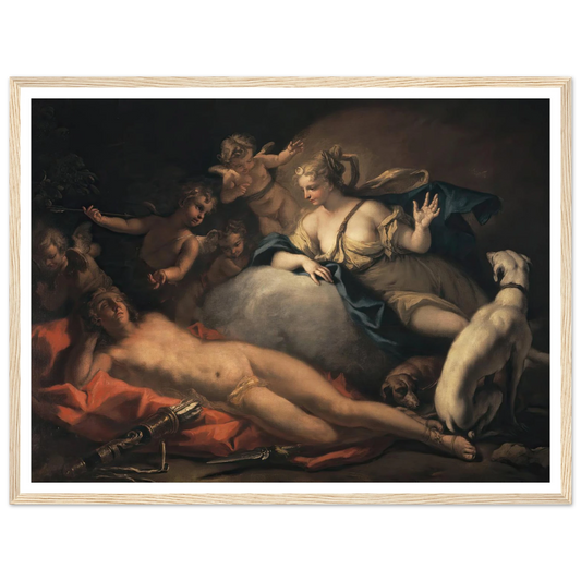 Diana and Endymion Art Print | Sebastiano Ricci - Framed Poster - 30x40 cm / 12x16″ - Black frame