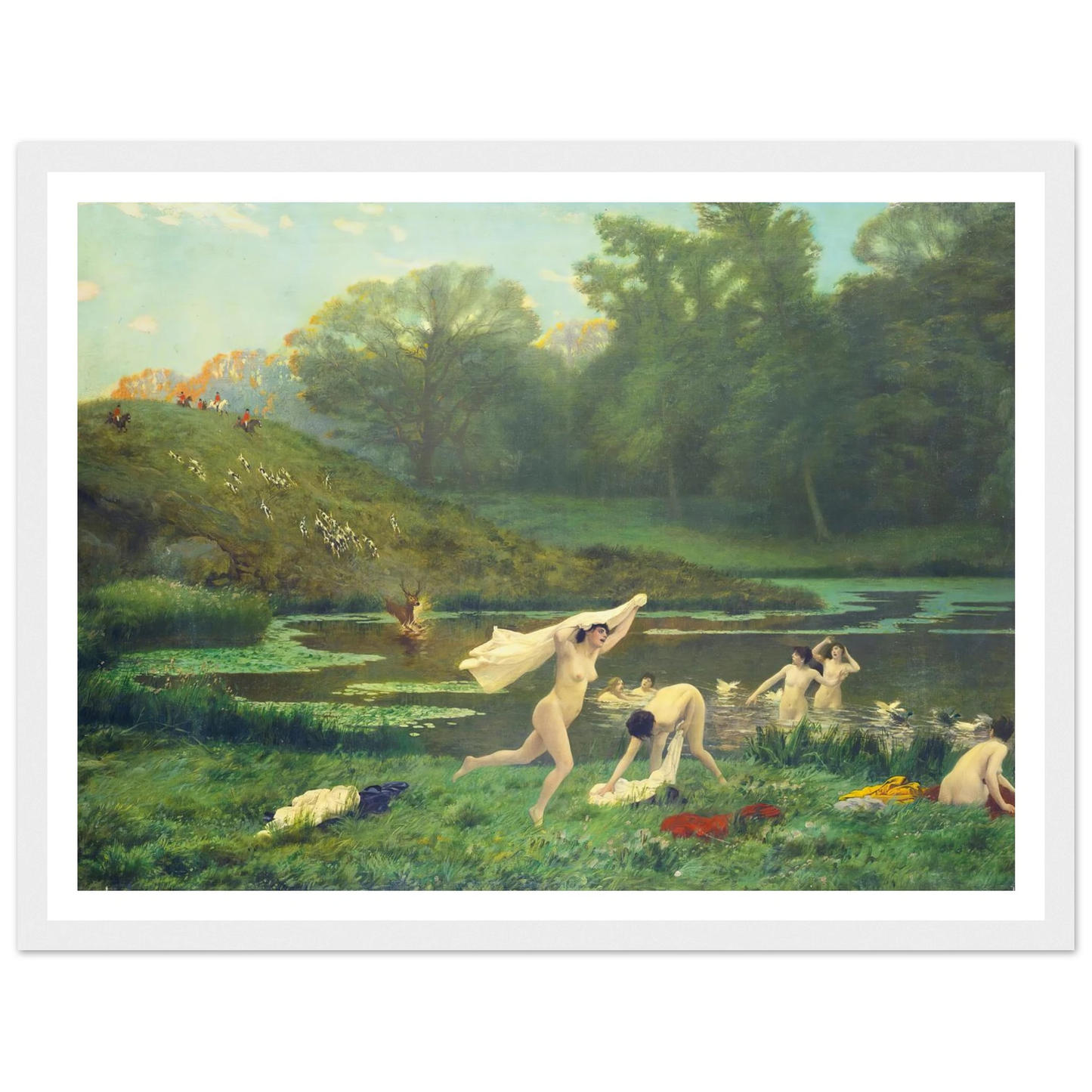 Diane Et Actéon Art Print | Jean Leon Gerome - Framed Poster - 30x40 cm / 12x16″ - Black frame