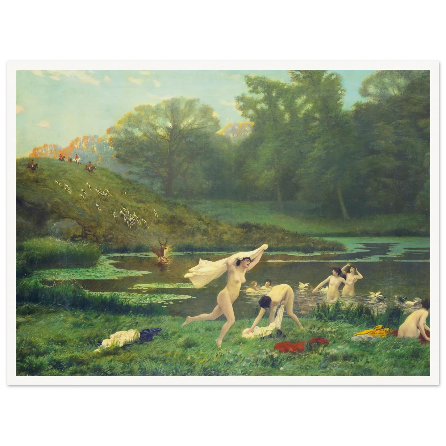 Diane Et Actéon Art Print | Jean Leon Gerome - Framed Poster - 30x40 cm / 12x16″ - Black frame