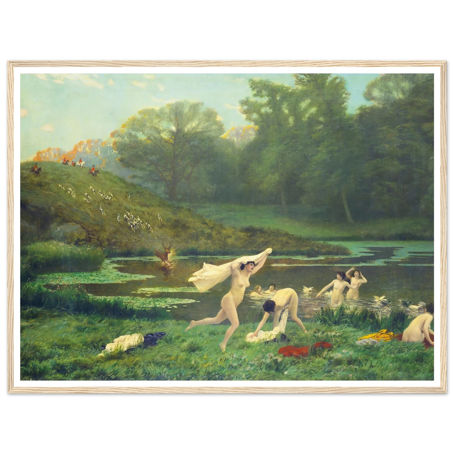 Diane Et Actéon Art Print | Jean Leon Gerome - Framed Poster - 30x40 cm / 12x16″ - Black frame