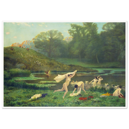 Diane Et Actéon Art Print | Jean Leon Gerome - Framed Poster - 30x40 cm / 12x16″ - Black frame
