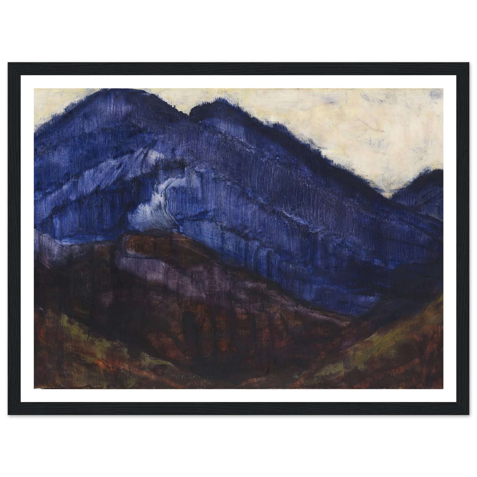 Die blauen Berge (ca 1912) Art Print | Christian Rohlfs - Framed Poster - 30x40 cm / 12x16″ - Black frame