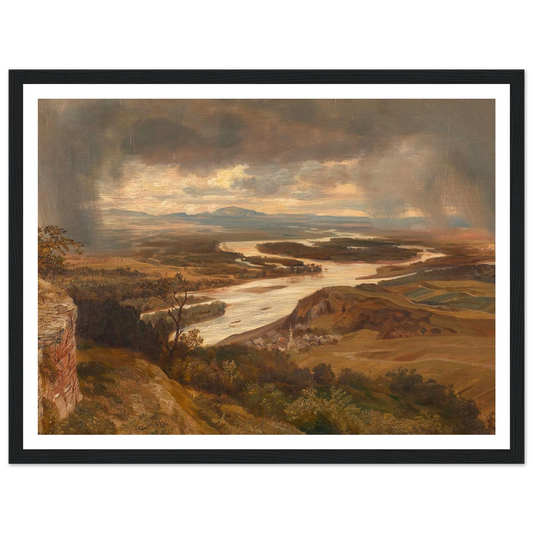 Die Donauauen bei Wien (ca. 1870) Art Print | Josef Hoffmann - Framed Poster - 30x40 cm / 12x16″ - Black frame