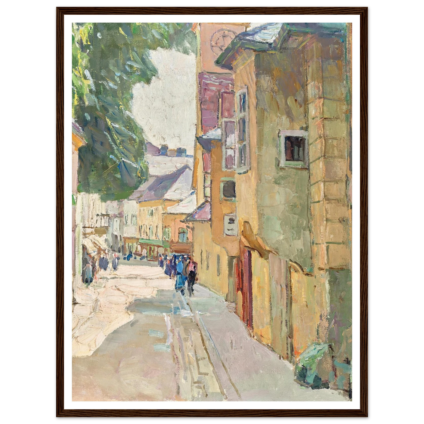Die Dr. Seipel-Straße in Mödling (1942) Art Print | Carl Moll - Framed Poster - 30x40 cm / 12x16″ - Black frame