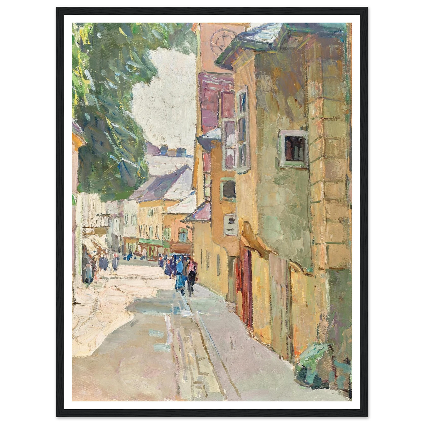 Die Dr. Seipel-Straße in Mödling (1942) Art Print | Carl Moll - Framed Poster - 30x40 cm / 12x16″ - Black frame