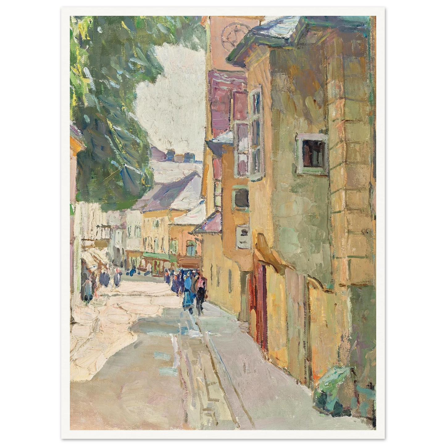 Die Dr. Seipel-Straße in Mödling (1942) Art Print | Carl Moll - Framed Poster - 30x40 cm / 12x16″ - Black frame