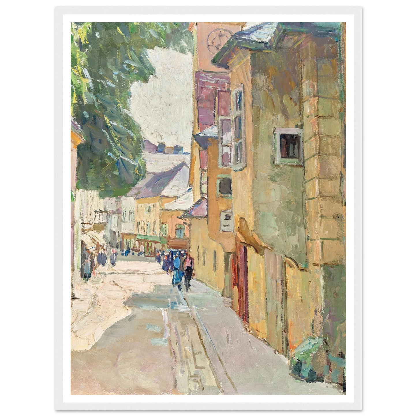 Die Dr. Seipel-Straße in Mödling (1942) Art Print | Carl Moll - Framed Poster - 30x40 cm / 12x16″ - Black frame