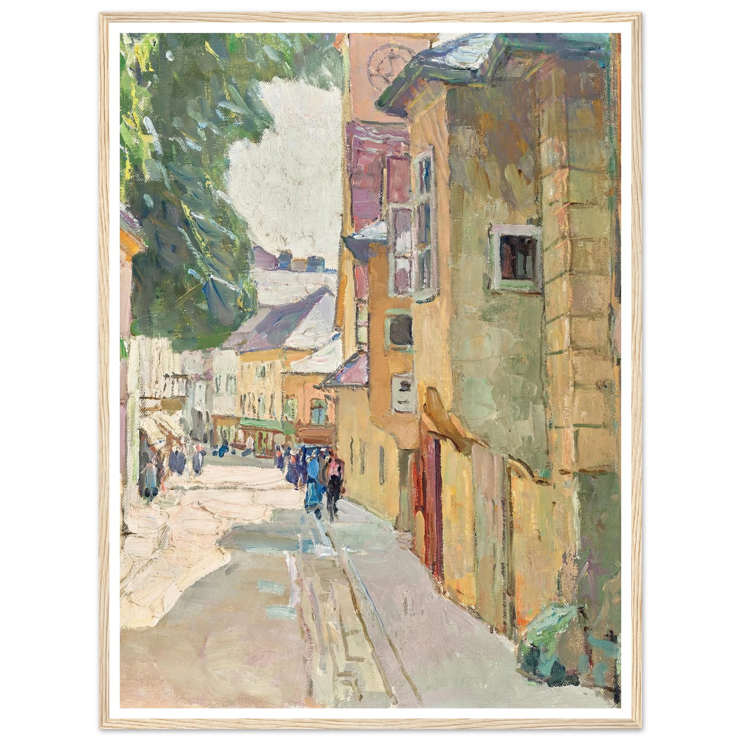 Die Dr. Seipel-Straße in Mödling (1942) Art Print | Carl Moll - Framed Poster - 30x40 cm / 12x16″ - Black frame